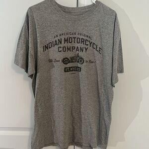 Vintage style Indian motorcycle Ft Myers Florida gray T shirt-L slim fit